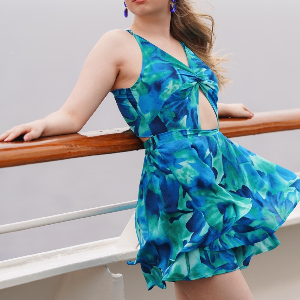 Blue and Green Romper Size Small